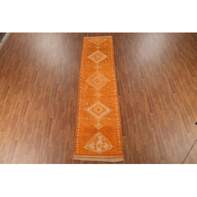 Tapis de couloir oriental en laine fait à la main Anatolian 3 x 13