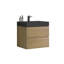 Meuble-lavabo de 61 cm (24 po) en chêne naturel, accessoire moderne, grand tiroir, fermeture silencieuse, lavabo intégré, grand espace de rangement intérieur, style