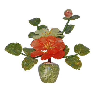  Oriental Hardstone Blossom Flower Pot