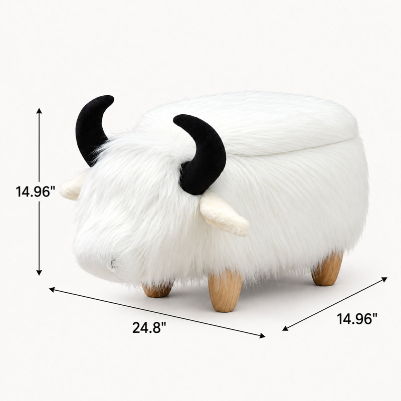 Upholstered Fabric Storage Footstool