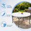 Table ronde portative pliable en plastique blanche de 71 pouces avec structure en acier, capacité de 900 lb