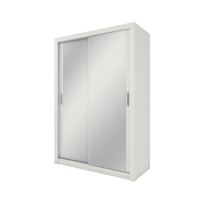 Badrudeen 2 Door Manufactured Wood Wardrobe, Matte White