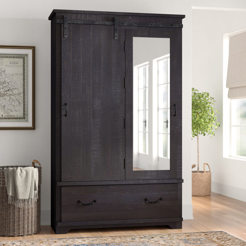 Armoire de style campagnard Oydis, Noir antique