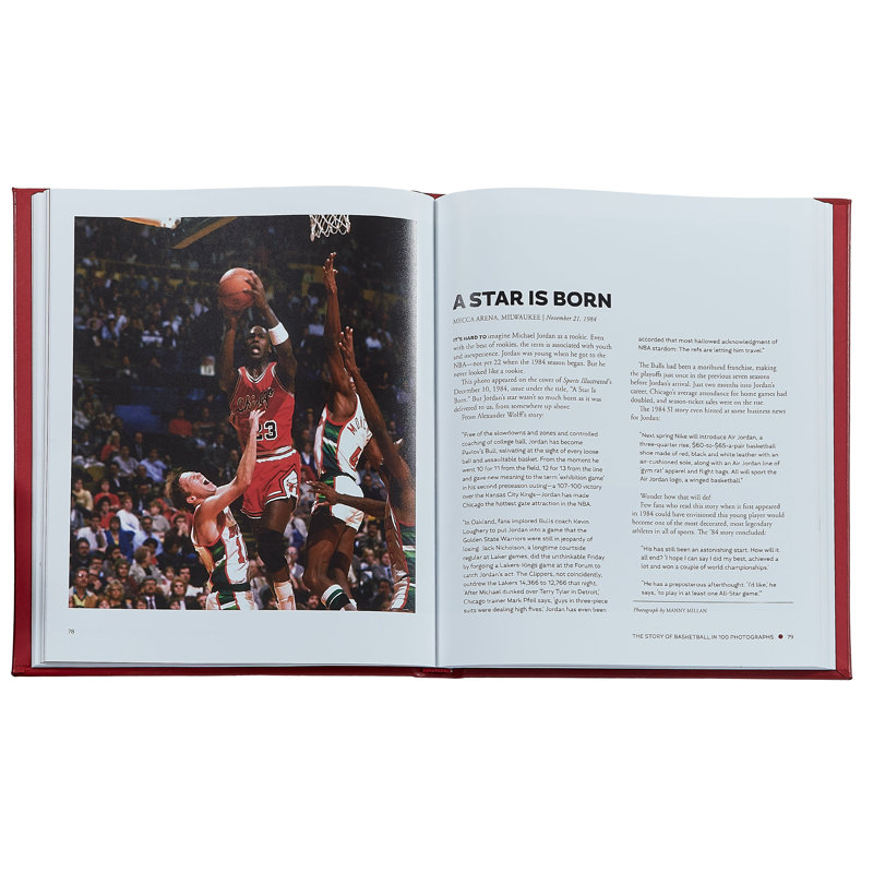 Graphic Image The Story Of Basketball Coffee Table Book, Leather, Red