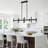 8 - Light Dimmable Industrial Linear Kitchen Island Chandelier With Metal Accents for Pool Table Dining Room-433209134-430712879