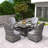 4 - Person Patio Dining Set Umbrella Hole Included Square Table with Cushions Included-1965397962