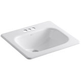 Tahoe Metal Rectangular Drop-In Bathroom Sink with Overflow