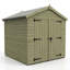 Total Sheds 8ft x 7ft Apex Garden Shed - Double Door - No Windows - Pressure Treated Timber - UK Manufactured