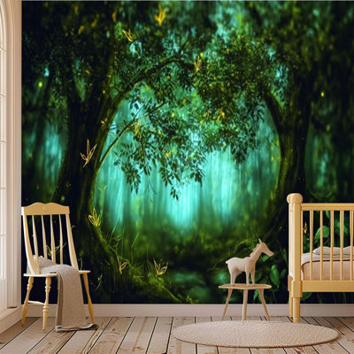 Peel and Stick Wallpaper Wall Mural fantasy fairy forest Wall Art Self Adhesive and Removable