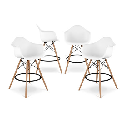 Counter Stool with Solid Wood Frame
