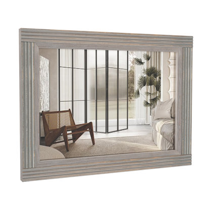 Solid Wood Flat Bathroom Mirror