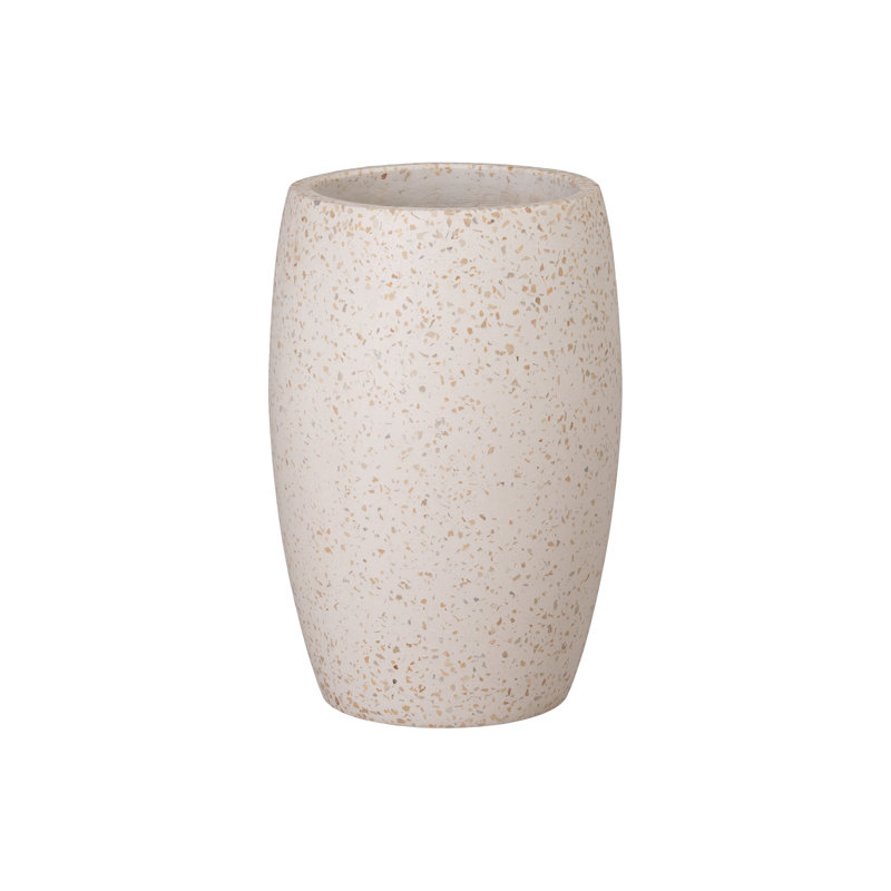 POT DE FLEURS ROND, JAUNE DE Terrazo, H 12 po x 17 po, H 17 po x l 12 po x P 12 po