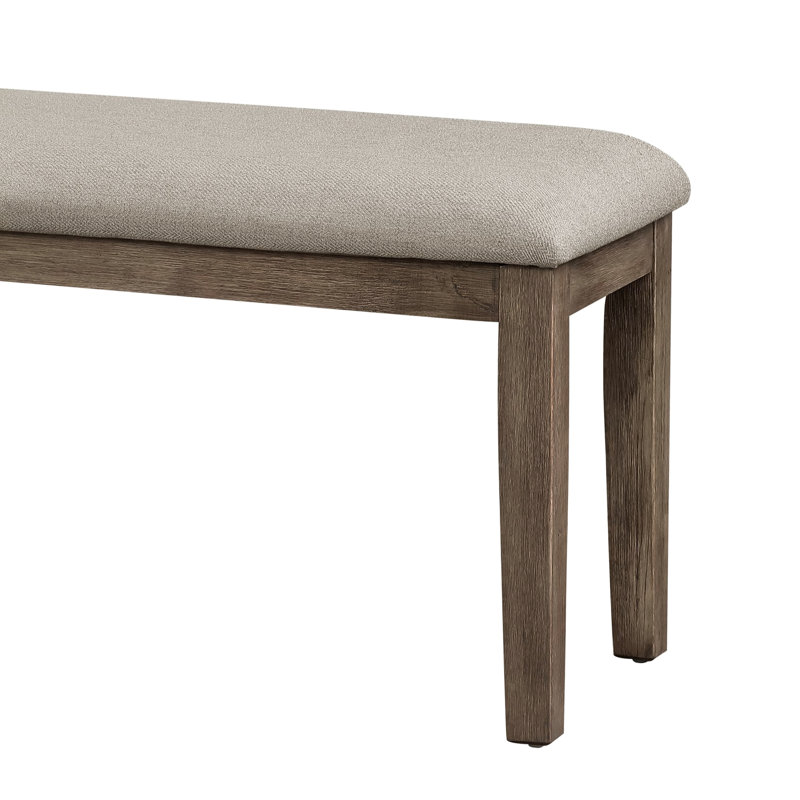Banc de salle à manger de 48 po de long avec revêtement en tissu et structure en bois brun, Brun