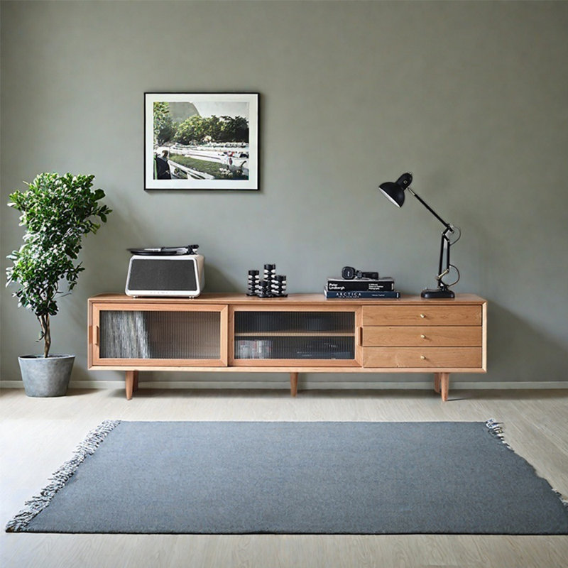 Meuble télé moderne et simple de style nordique, 78.74"