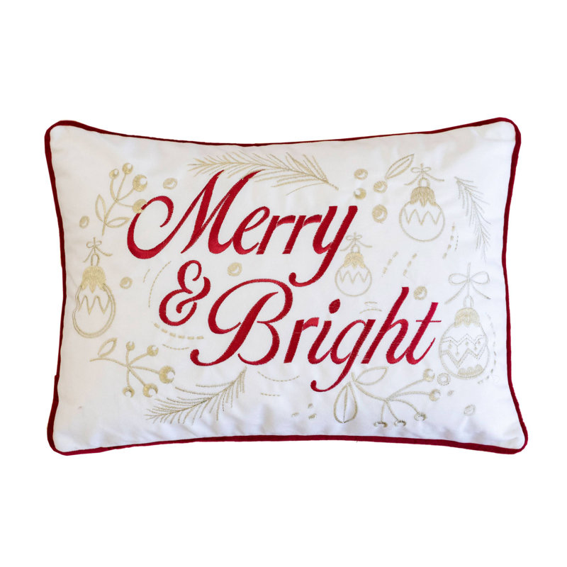 Coussin lombaire en velours, Rouge / blanc