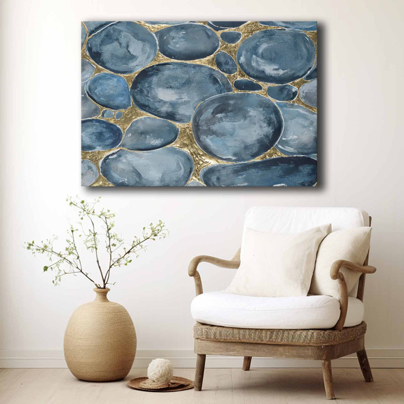 Blue Stone Mosaic Canvas Wall Art