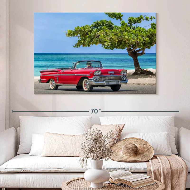 Mehar Red Cabriolet, 34" H x 51" W