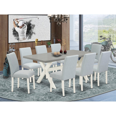 Carrick 8 - Person Solid Wood Top Trestle Dining Set