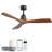 52 Inch Smart Matte Ceiling Fan With APP & Alexa Control, 3 Solid Wood Walnut Blades, Reversible Quiet DC Motor, No Light