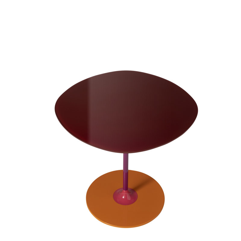 Thierry Glass End Table, Burgundy