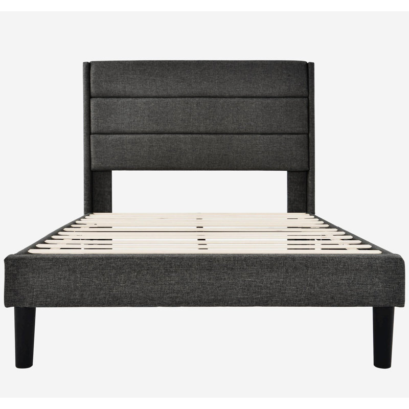 Liseta Metal Bed, Dark Grey, European Single (90 x 200cm)