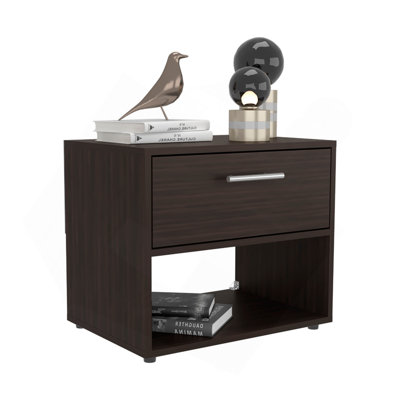 Nightstand, 1 Drawer, 1 Shelf, 4 Legs