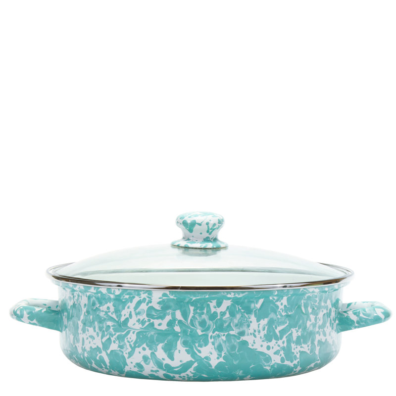 Swirl Saute Pan with Lid, 8 Qt., Sea Glass