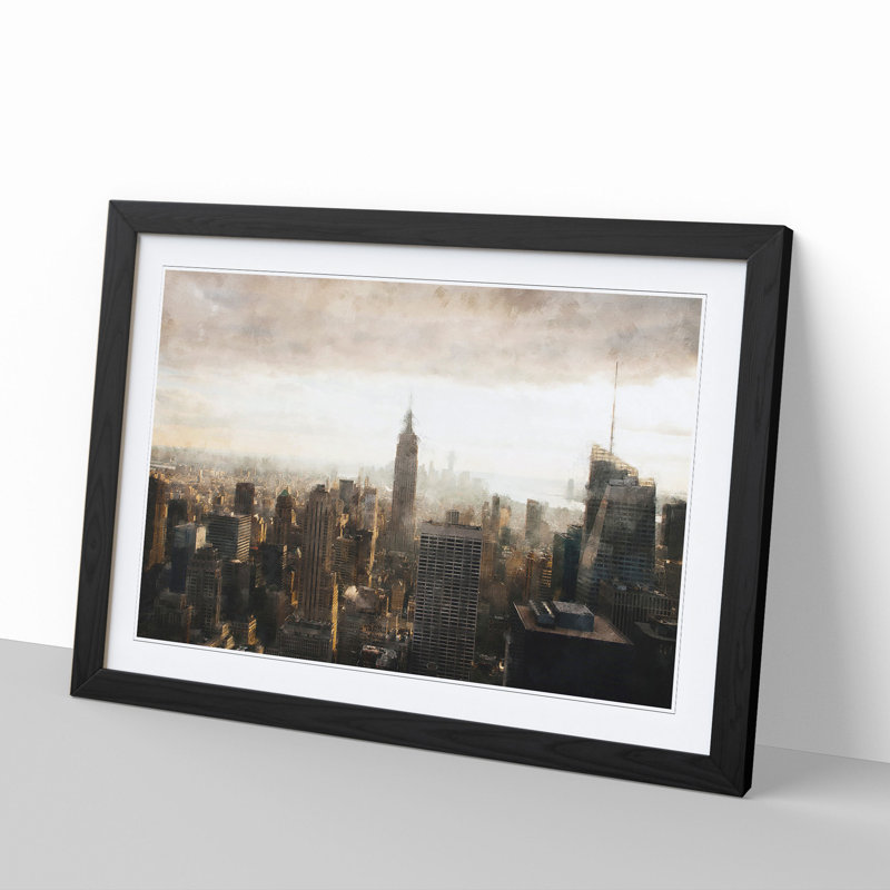 New York Skyline Vol.5 - Picture Frame Graphic Art, Black Framed, 48cm H x 65cm W x 2cm D