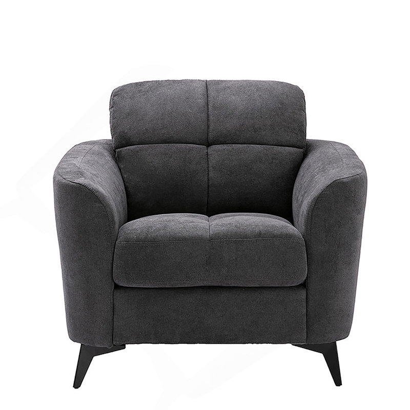 Chaise l 39 po en tissu gris, Gris