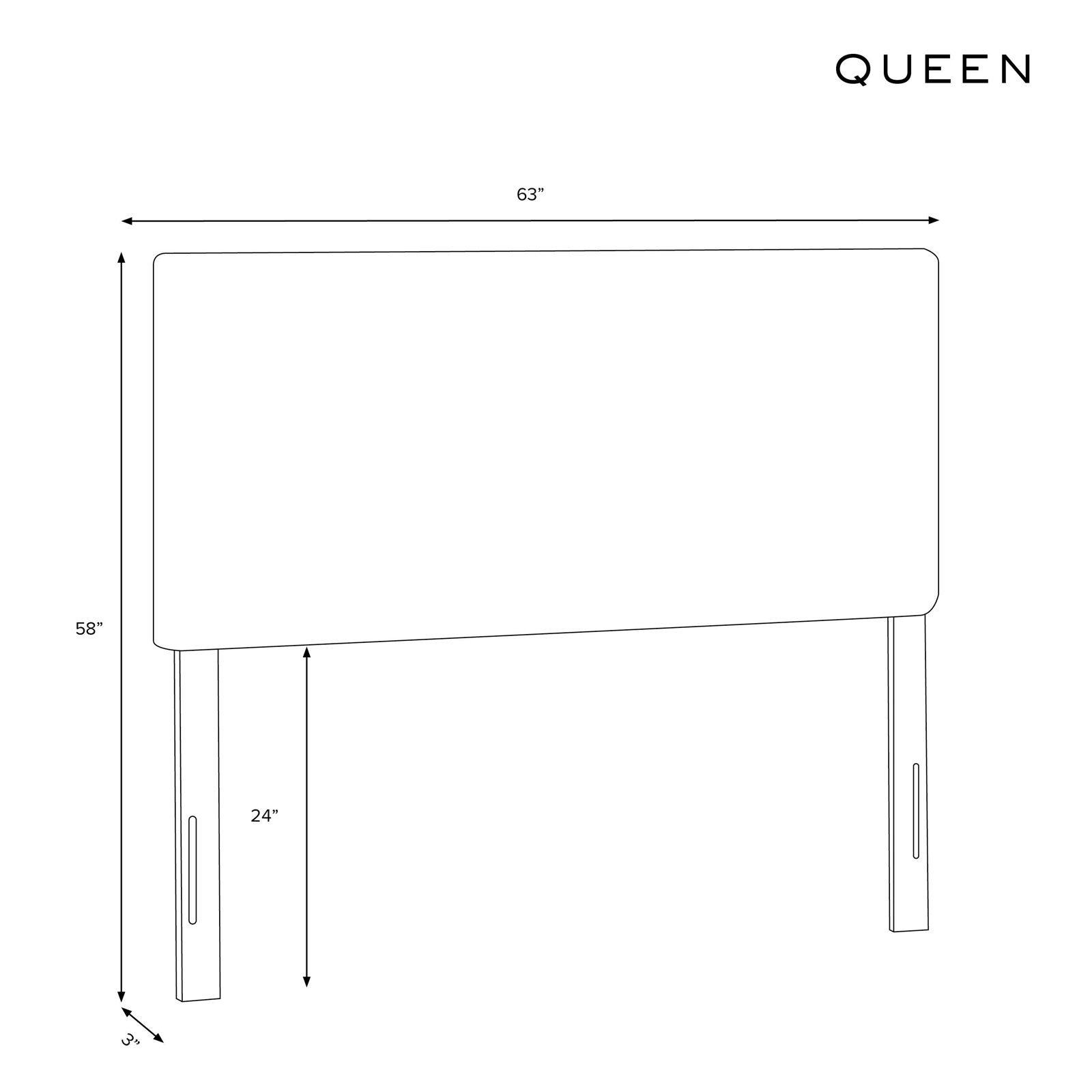 Fabria Upholstered Headboard, Modern Pepper Tweed, Queen