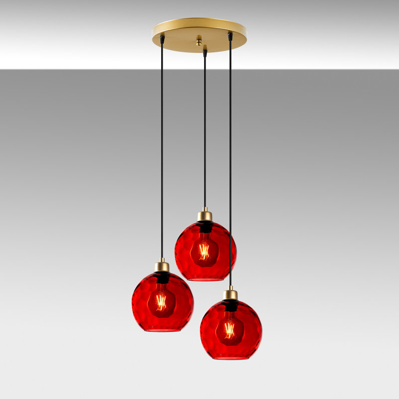 Sheen Chandelier, Gold, Red