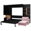 Lit escamotable escamotable moderne Junoa avec grand canapé, tablettes et armoires de rangement, double éclairage-126553999