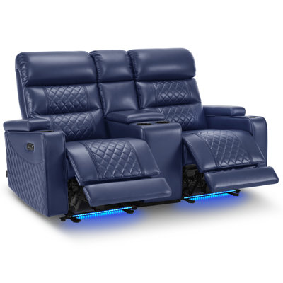 Causeuse inclinable électrique avec appuis-tête réglables et console, sièges de cinéma maison