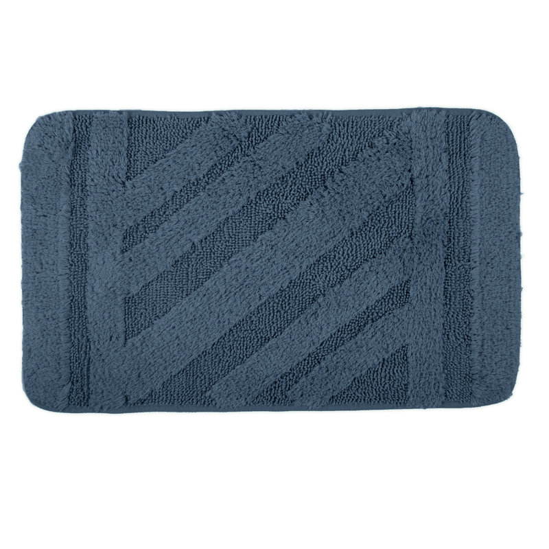 Irine Cotton Non-Slip Bath Rug, Silver
