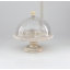 Mango wood cake stand with glass dome