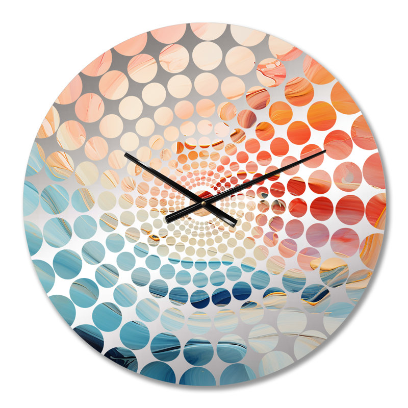 Symi - Horloge murale peinture abstraite, Médium