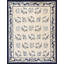 Tapis chinois à motif floral antique ivoire et bleu