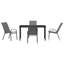  5 Piece Garden Dining Set Grey PVC-coated polyester And Steel-2070883605