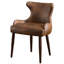 Fauteuil demi-tonneau à dossier capitonné avec tête de clou Viking, brun