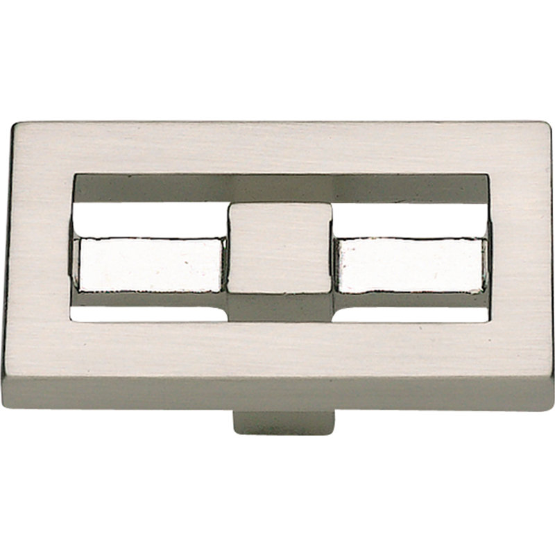 Nobu 1 3/4" Length Rectangle Knob, Brushed Nickel