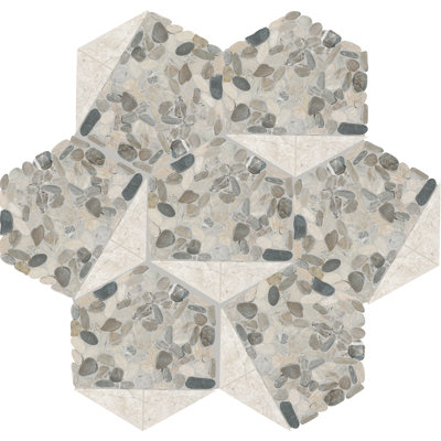 Daltile Pebble Oasis Natural Stone Tri-Hex Pebble Mosaic 11" x 10" (17 PC per Carton) (10.89 SQFT per Carton)