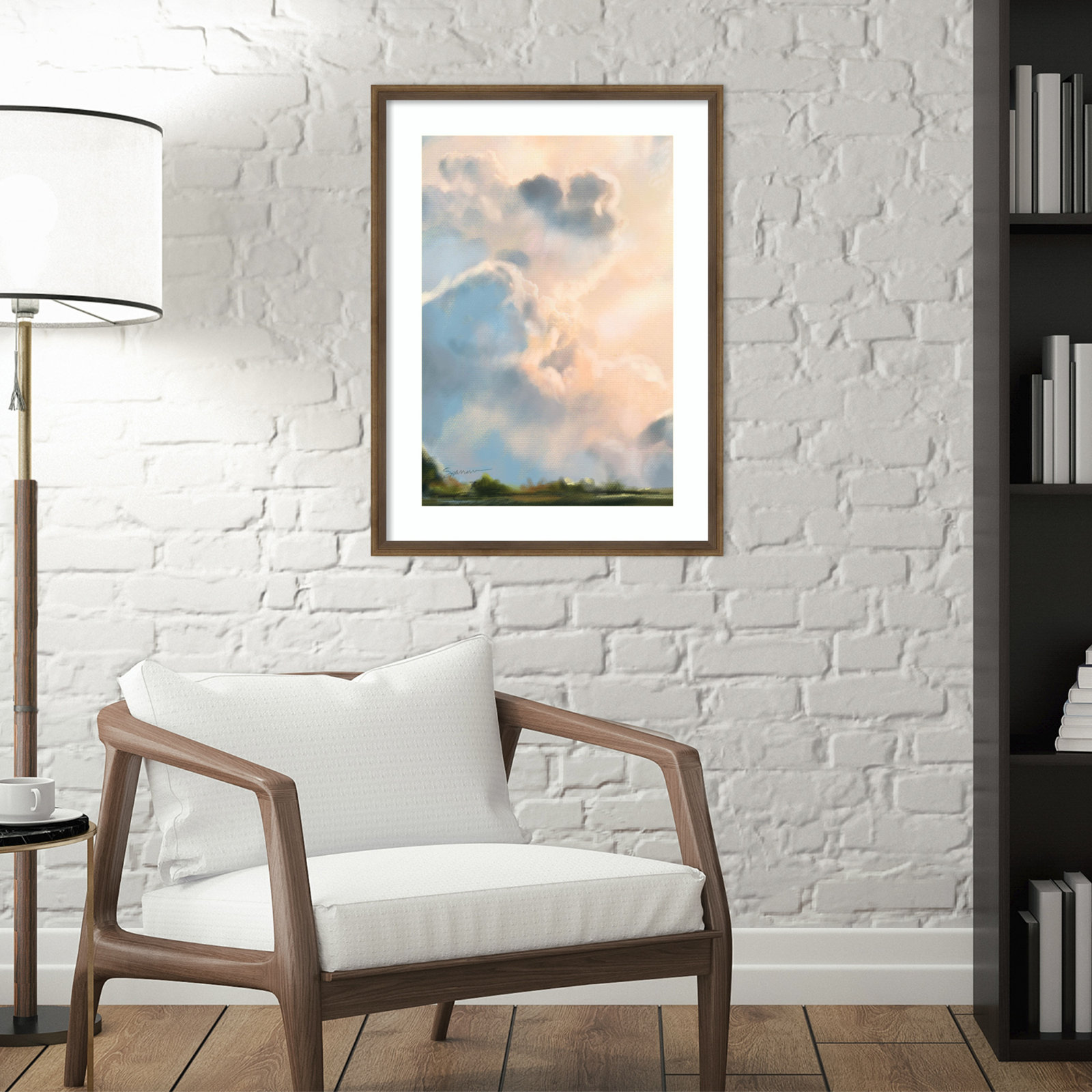 Cloud I by Mary Sparrow, 30" W x 41" H x 2" D, Bronze Framed