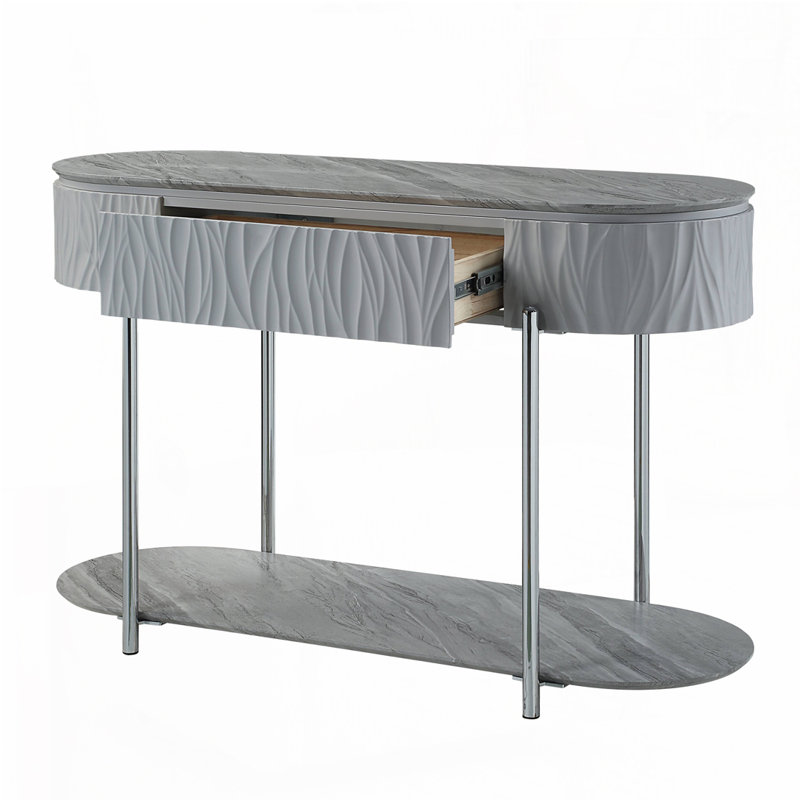Table de canapé à finition chromée