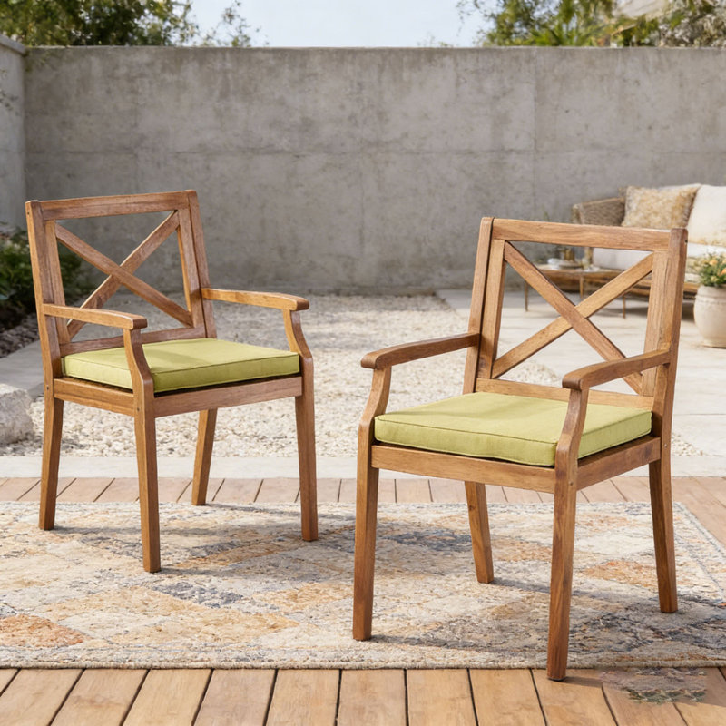 Chaise longue de patio 2 pièces, Vert