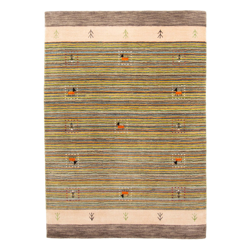 Kashkuli Gabbeh Green Rug 4'0" x 5'10"