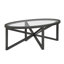 Table basse moderne en verre simple (table incluse seulement)