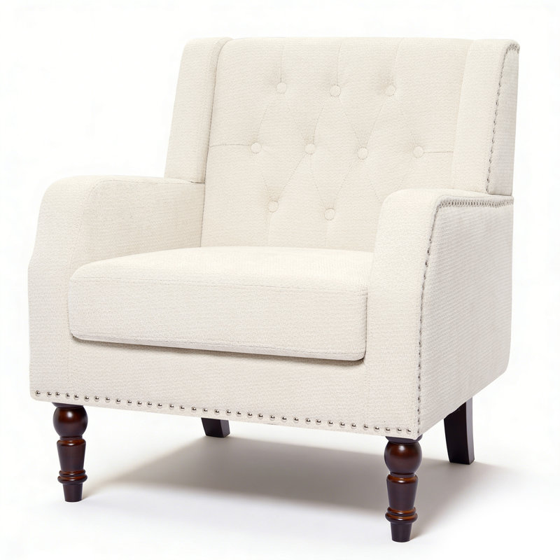 Fauteuil d'appoint rembourré 21,65 po, Blanc