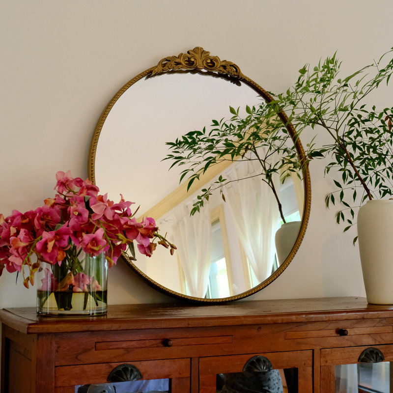 Miroir d'appoint mural Vintage Baroque, Or antique