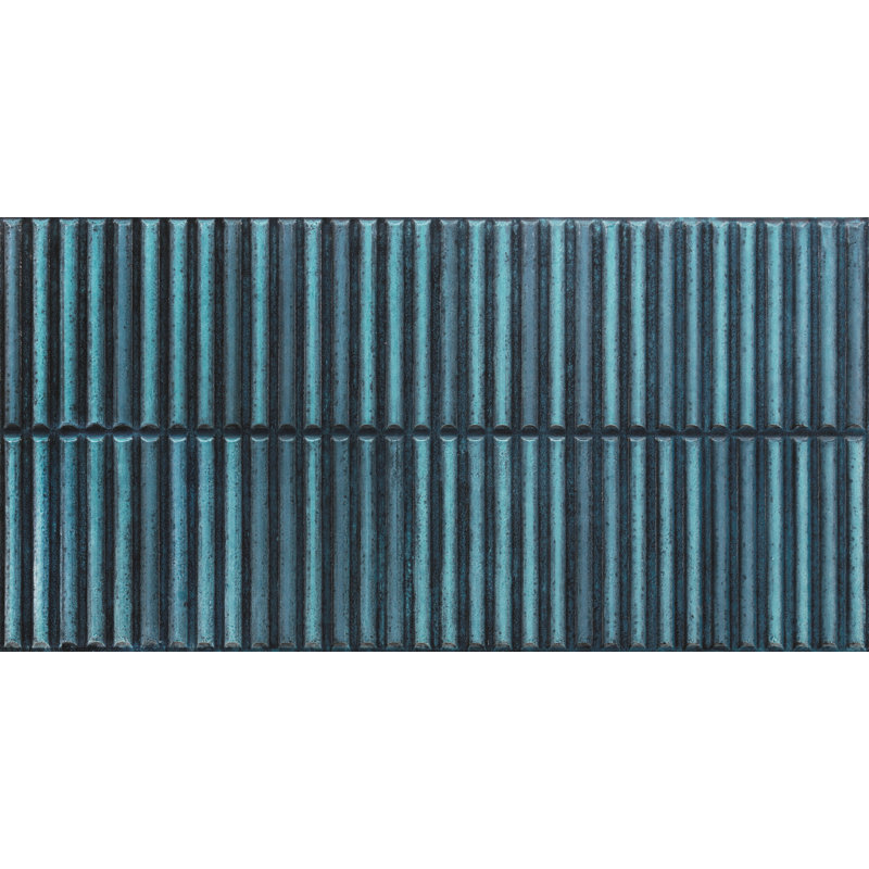 Stripes 12x24 Fluted 3D Porcelain Wall Tile – Ribbed Textured Modern Tile, Blue