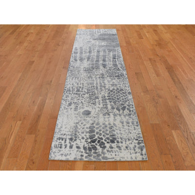 Abdus One-of-a-Kind 2'5" X 10'1" Runner Area Rug in Gray